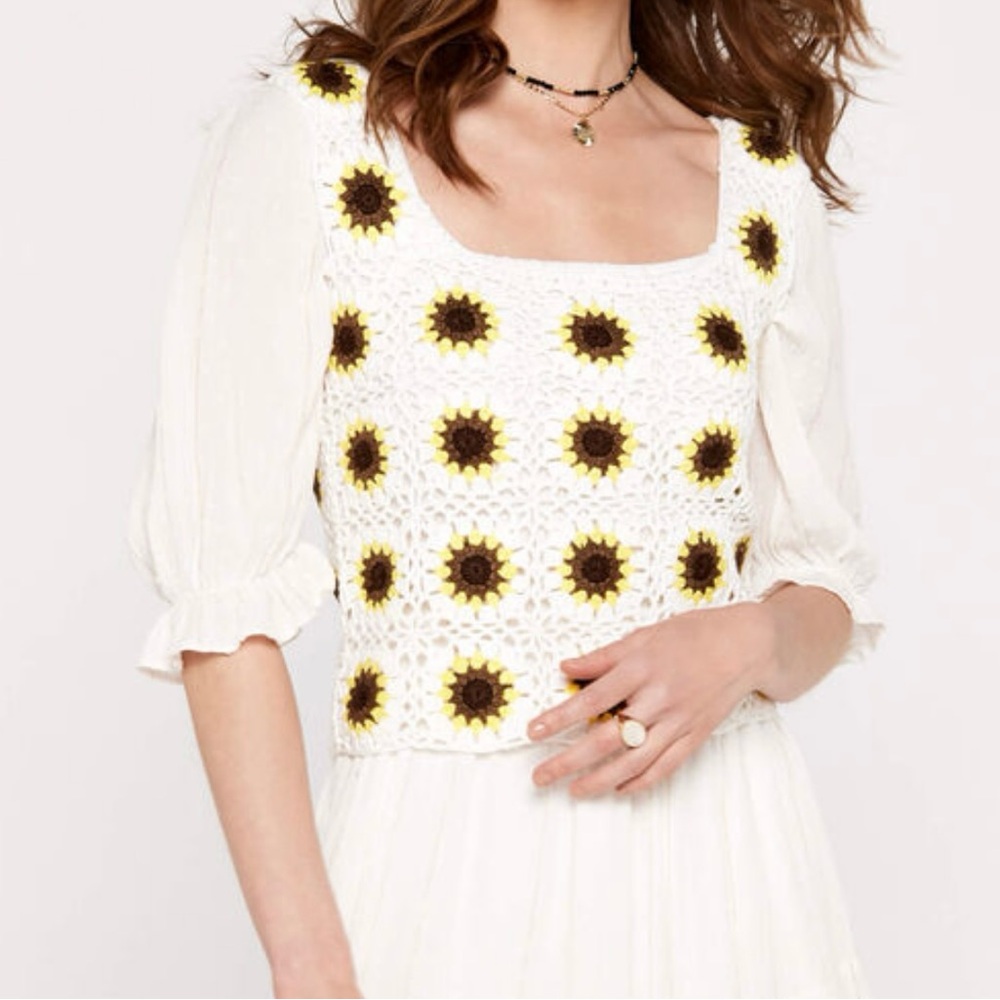 Sunflower Crochet Sleeveless Top